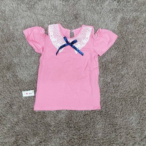 Áo cotton cổ ren trễ vai size đại 7 -10 - A4934-